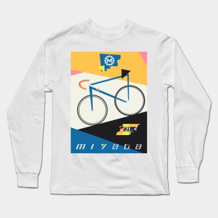 Miyata 721A Vintage Bike Bauhaus Poster - blue paint job Long Sleeve T-Shirt